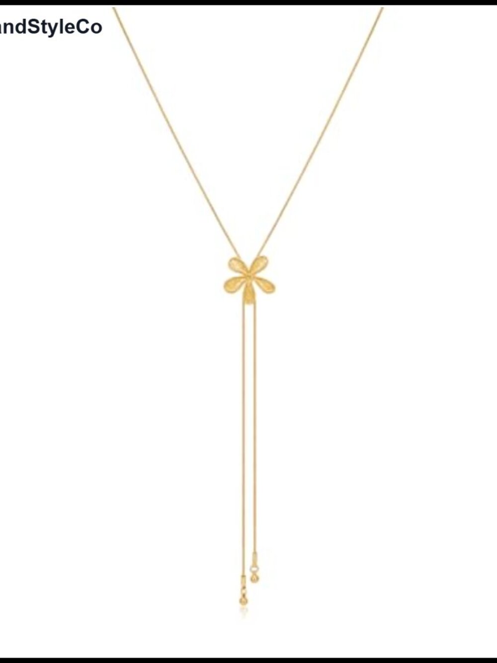 14K Gold Plated Lariat Necklace Long Chain Y Drop for Women